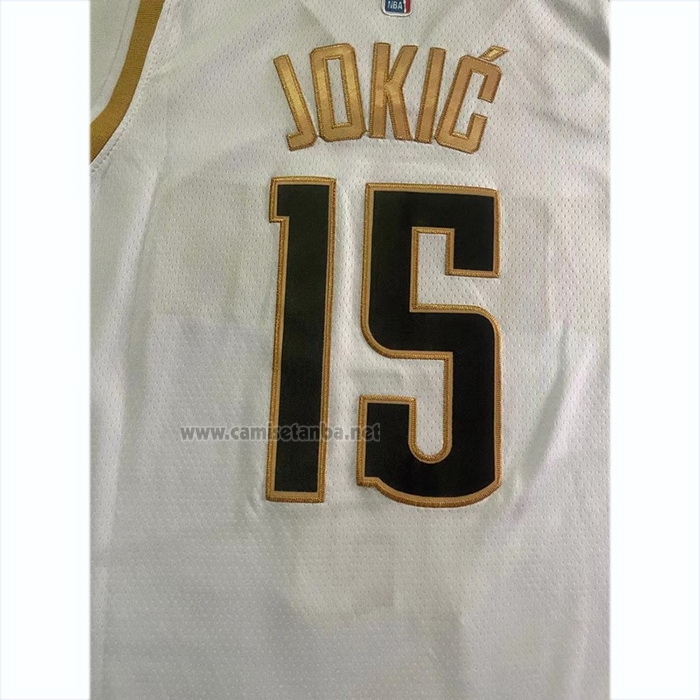 Camiseta Denver Nuggets Nikola Jokic #15 Ciudad 2023 NBA Finals Blanco